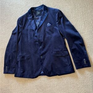 TaylorByrd Men's Navy Velvet Blazer, Size 48